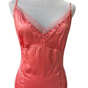 Vintage Y2K Pink Satin Cami Embroidered Top